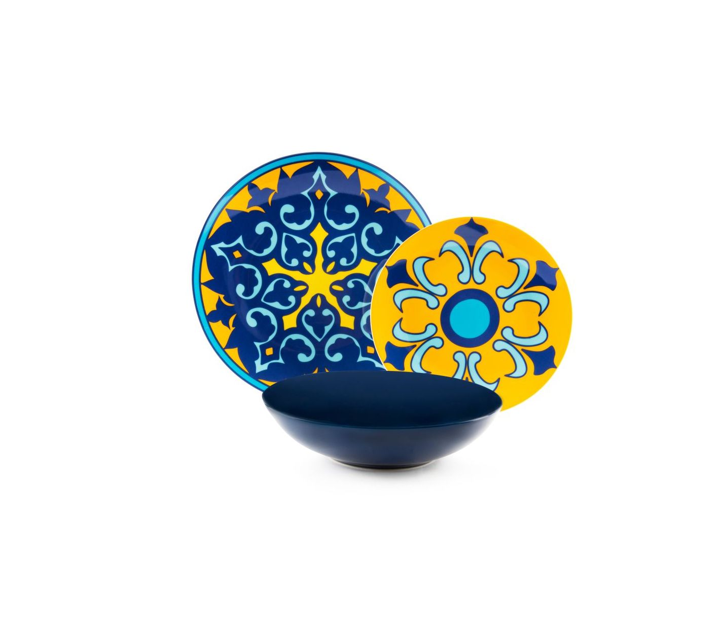 Set 6 Piatti Pasta In Stoneware H&h - Diametro 28 Cm | Colore Light Blue | Lavabile In Lavastoviglie