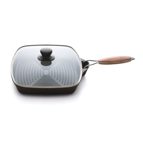 Bistecchiera, rettangolare, alluminio, con coperchio, 35x25
