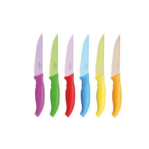 Coltelli da bistecca, 6 pezzi, multicolore