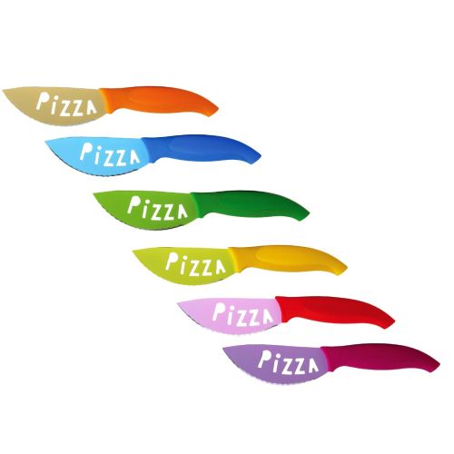 Coltelli pizza, 6 pezzi, acciaio inox, multicolore