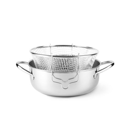 Pentola friggitrice, acciaio inox, 24 cm
