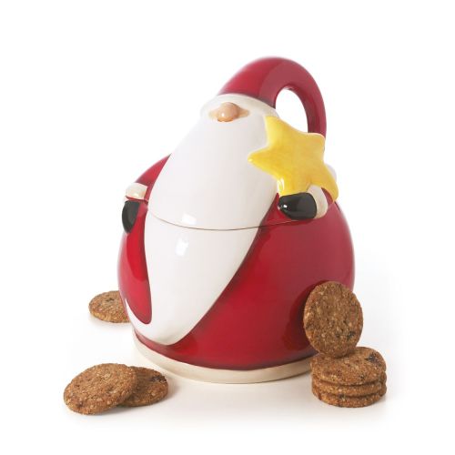 Biscottiera, babbo natale, ceramica