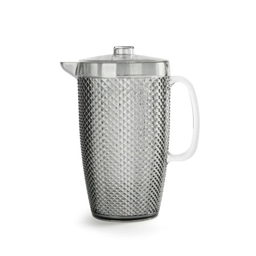 Brocca con coperchio, argentato, materiale plastico