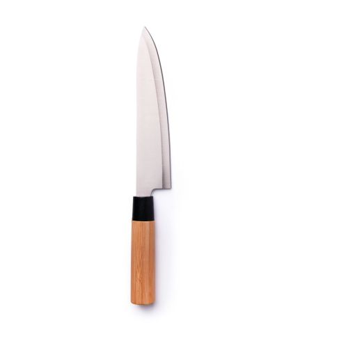 Coltello chef, acciaio e manico bambù, 20 cm