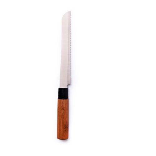 Coltello pane, acciaio e manico bambù, 20 cm