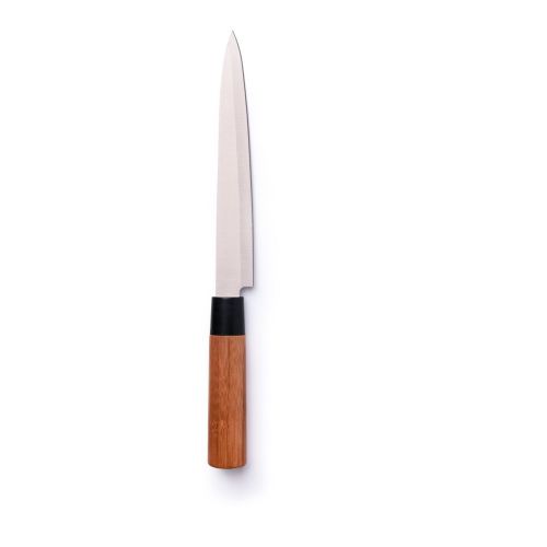 Coltello da cucina, acciaio e manico bambù, 20 cm