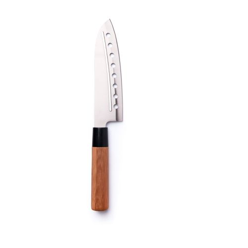 Coltello santoku, acciaio e manico bambù, 17 cm