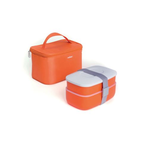 Contenitori portapranzo con borsa termica, arancione