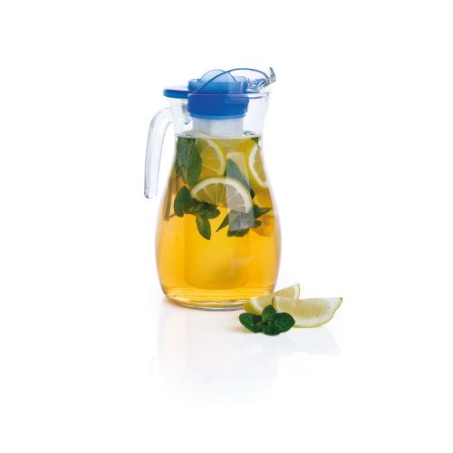 Brocca con coperchio e rinfrescatore, vetro, 1,5 litri