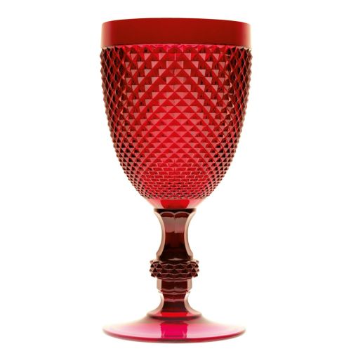 Calici diamantati, 6 pezzi, plastica resistente, rosso