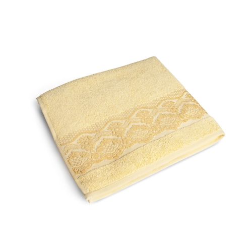 Asciugamano viso, 100% cotone, giallo paglierino, 60x100 cm
