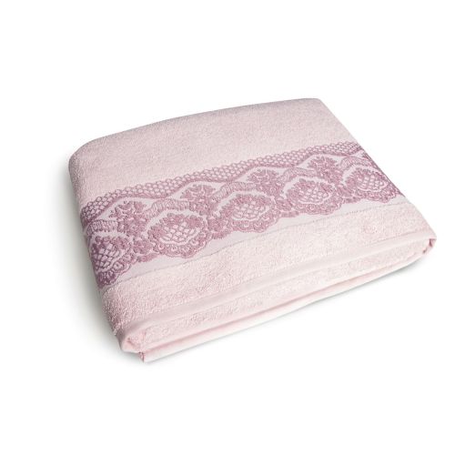 Telo doccia, 100% cotone, rosa antico, 100x150 cm