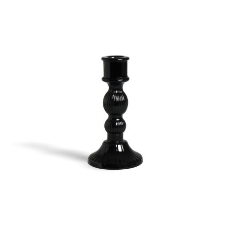 Candeliere, classico, vetro nero, medio