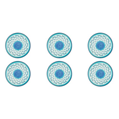 6 tovagliette, tonde, 38 cm, stile marino