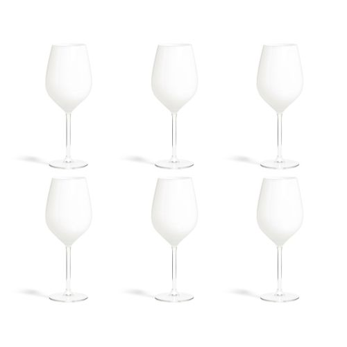 Calici vino, 6 pezzi, vetro, bianco