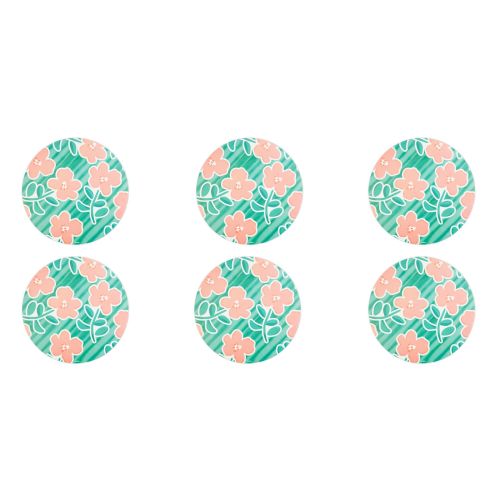 6 tovagliette, tonde, 38 cm, stile floreale