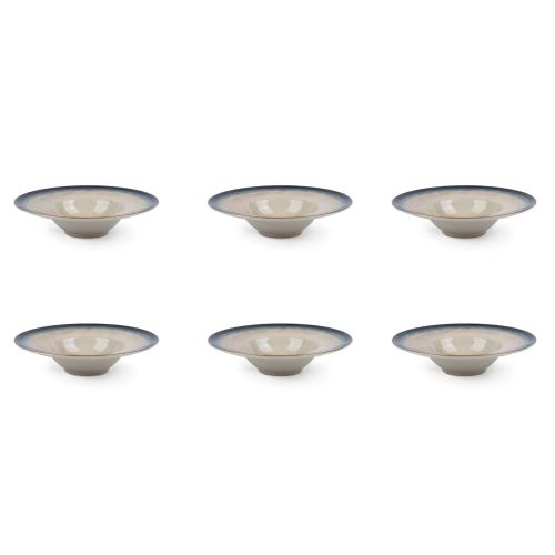 Set pasta bowl, effetto reattivo, ceramica, 6 pezzi