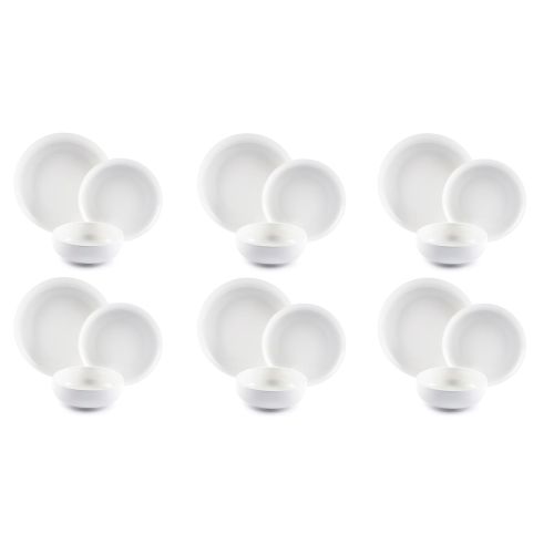 Servizio piatti, bianco, porcellana, 18 pezzi