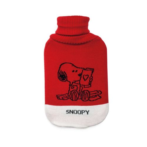 Borsa acqua calda, rivestita snoopy, 2 litri, rosso