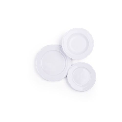 Servizio piatti, bianco, francese, porcellana, 18 pezzi