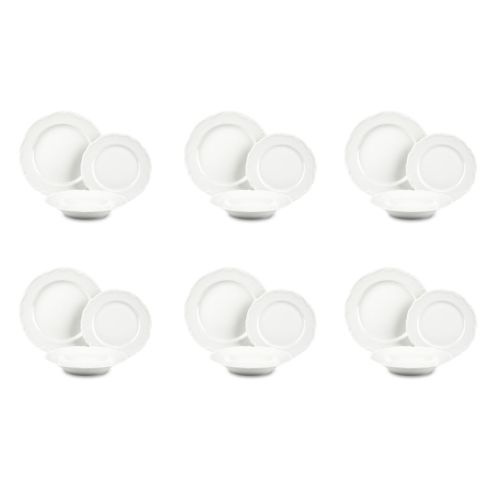 Servizio piatti, bianco, francese, porcellana, 18 pezzi
