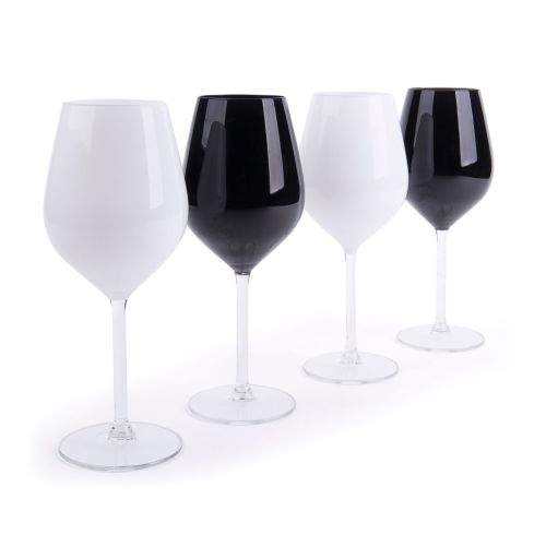 Calici, 4 pezzi, bianco e nero