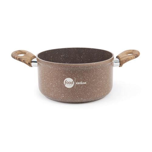 Casseruola antiaderente, 20 cm, effetto legno, food network