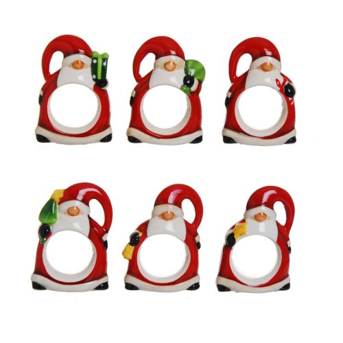 Portatovaglioli, 6 pezzi, babbo natale