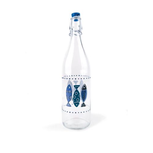 Bottiglia con chiusura ermetica, pesci, 1 litro