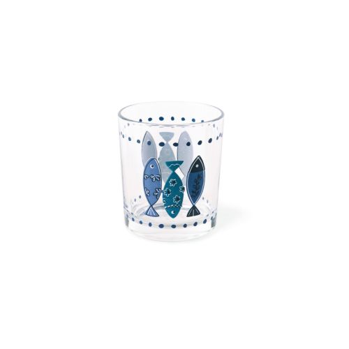 Bicchieri acqua, 3 pezzi, con pesci