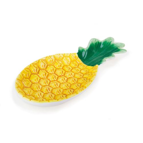 Posamestolo, forma di ananas, giallo, ceramica