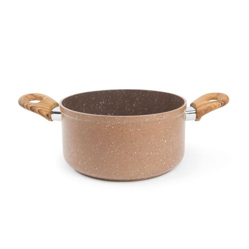 Casseruola, 1 pezzo, 20 cm, effetto legno e pietra