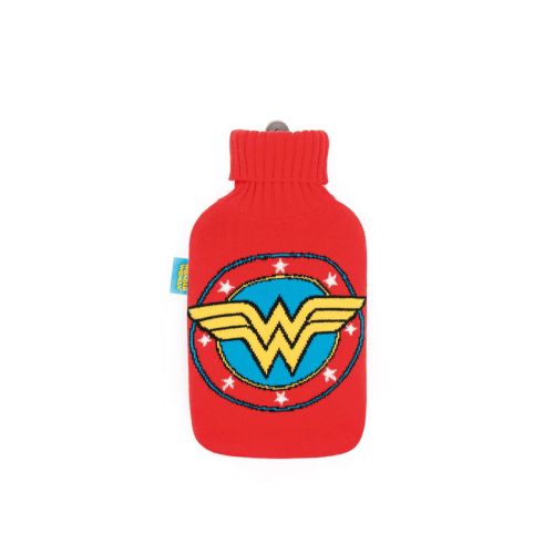 Borsa acqua calda, rivestita wonder woman, 2 litri, rosso