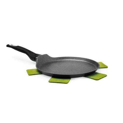 Padella per crêpe e salvapadella, ghiera termocromica, 25 cm