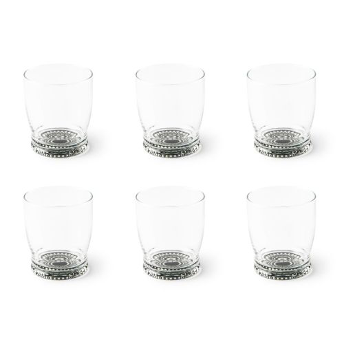 Bicchieri acqua, 6 pezzi, fondo boheme nero