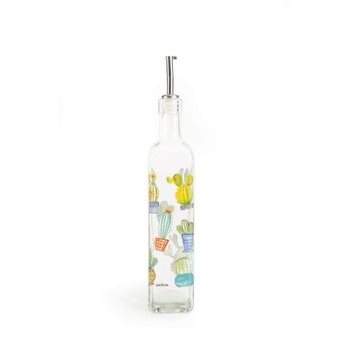 Oliera con versatore, cactus, vetro