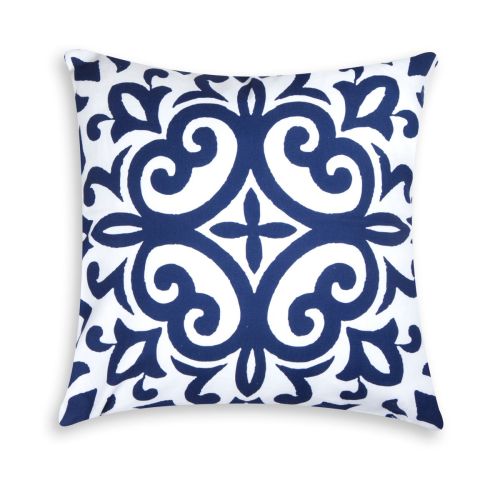 Cuscino decorativo, bianco/blu, 45x45 cm