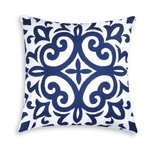 Cuscino decorativo, bianco/blu, 45x45 cm