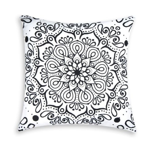 Cuscino decorativo, bianco/nero, 45x45 cm