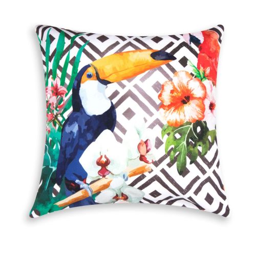 Cuscino decorativo, multicolore, pappagallo, 45x45 cm