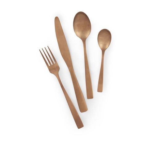 Posate, 16 pezzi, acciaio inox, rame