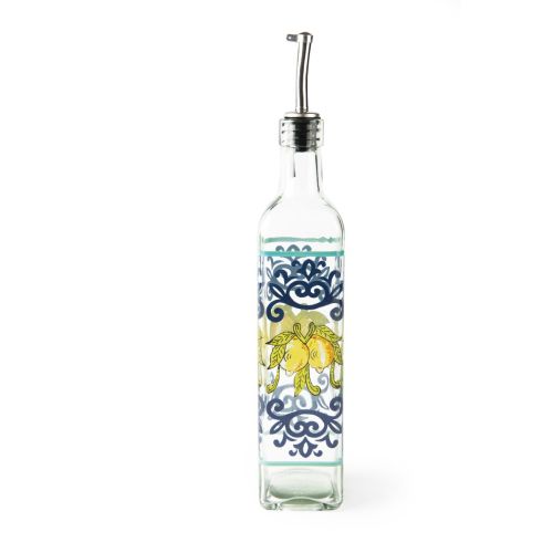 Oliera con versatore, limoni, vetro