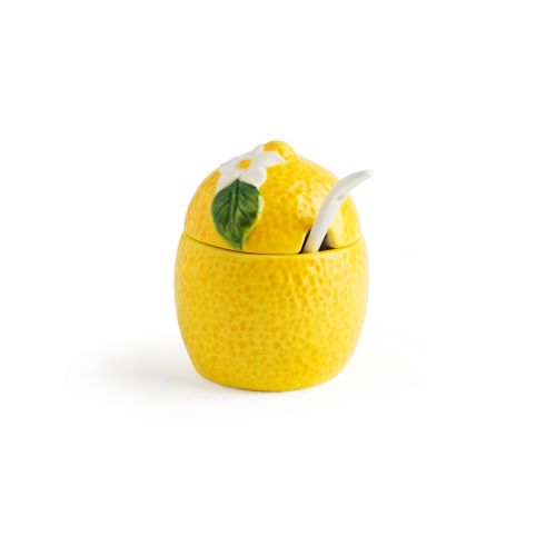 Formaggiera/zuccheriera, limone, giallo, ceramica