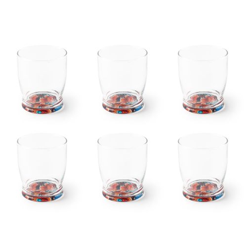 Bicchieri acqua, 6 pezzi, fondo con carpe