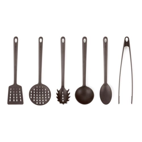 Utensili da cucina, 6 pezzi, grigio, nylon