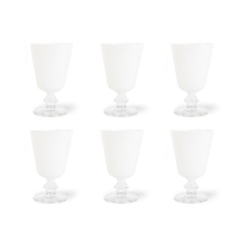 Calici, 6 pezzi, vetro, bianco