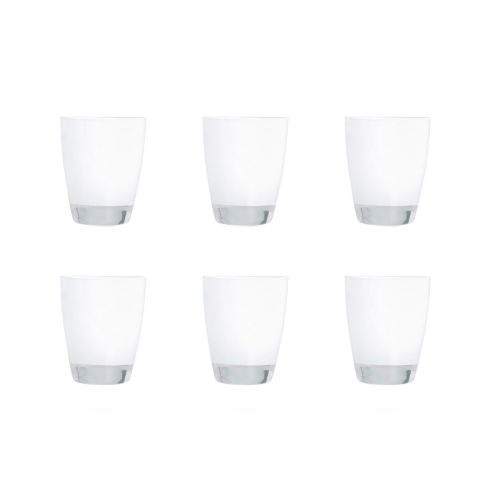 Bicchieri acqua, 6 pezzi, impilabili, bianco