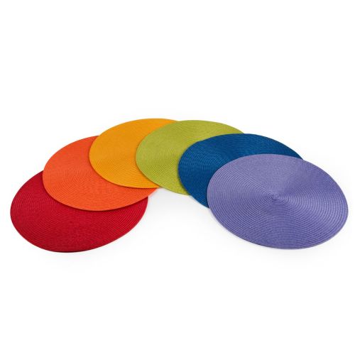 6 tovagliette, tonde, 36 cm, multicolore