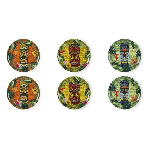 Piatti pizza, 6 pezzi, stile tiki, 31 cm