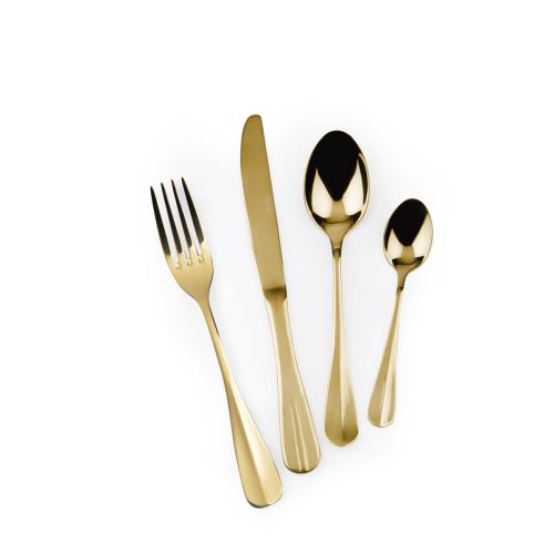 Posate, 24 pezzi, acciaio inox, oro